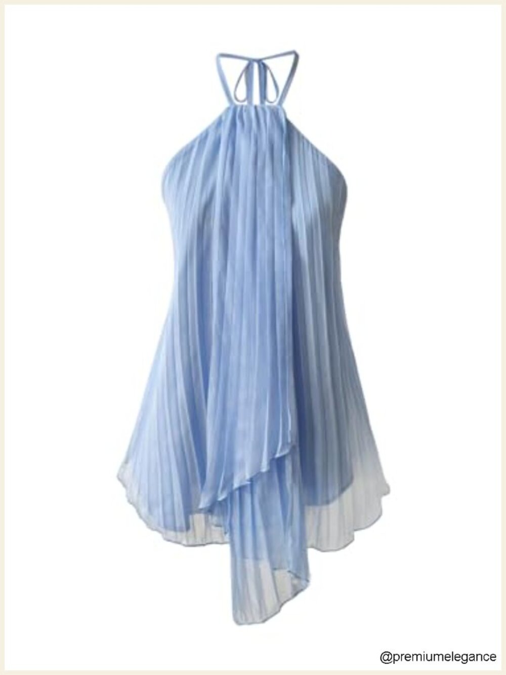 Pleated Halter Tank Top Ruffle Tie Backless Summer Vacation Top